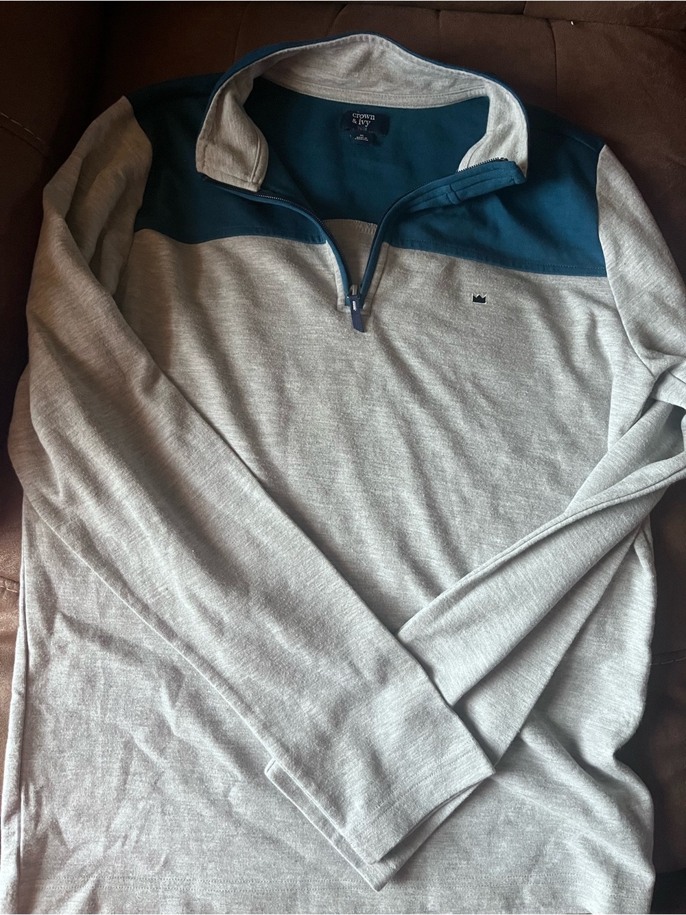 crown & ivy Kids Teal Pullover with White Lining